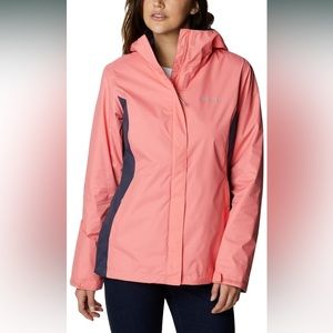 EUC Columbia 2X Pink/Navy Arcadia II Waterproof Rain Jacket